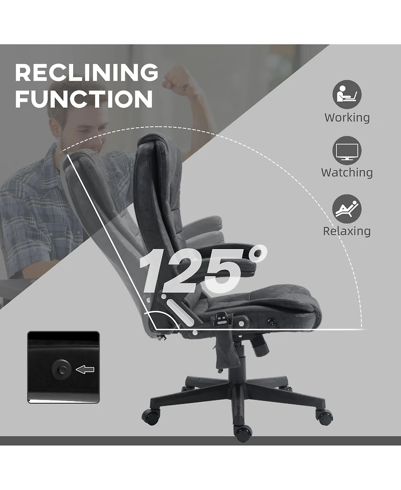 Vinsetto 6 Point Vibrating Massage Office Chair with Lumbar Heat