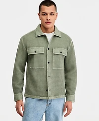 Sun + Stone Men's Cotton Fisherman Textured Overshirt, Macy's Exclusive