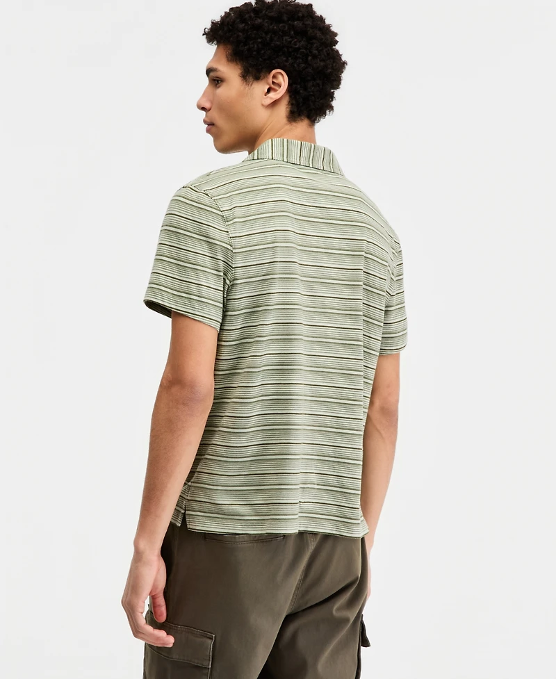 Sun + Stone Men's Cotton Ombre-Stripe Polo Shirt, Macy's Exclusive