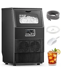 Cowsar Commercial Ice Maker Machine,66Lbs/24H Stainless Steel Undercounter Ice Maker with 8Lbs Storage Capacity,Self-Cleaning Freestanding Ice Machine