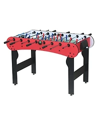 Rbied 5FT Red Mdf Foosball Soccer Table with Steel Rods and 4 Balls, Indoor Football Game Table for Family Recreation or Game Rooms - Rbied