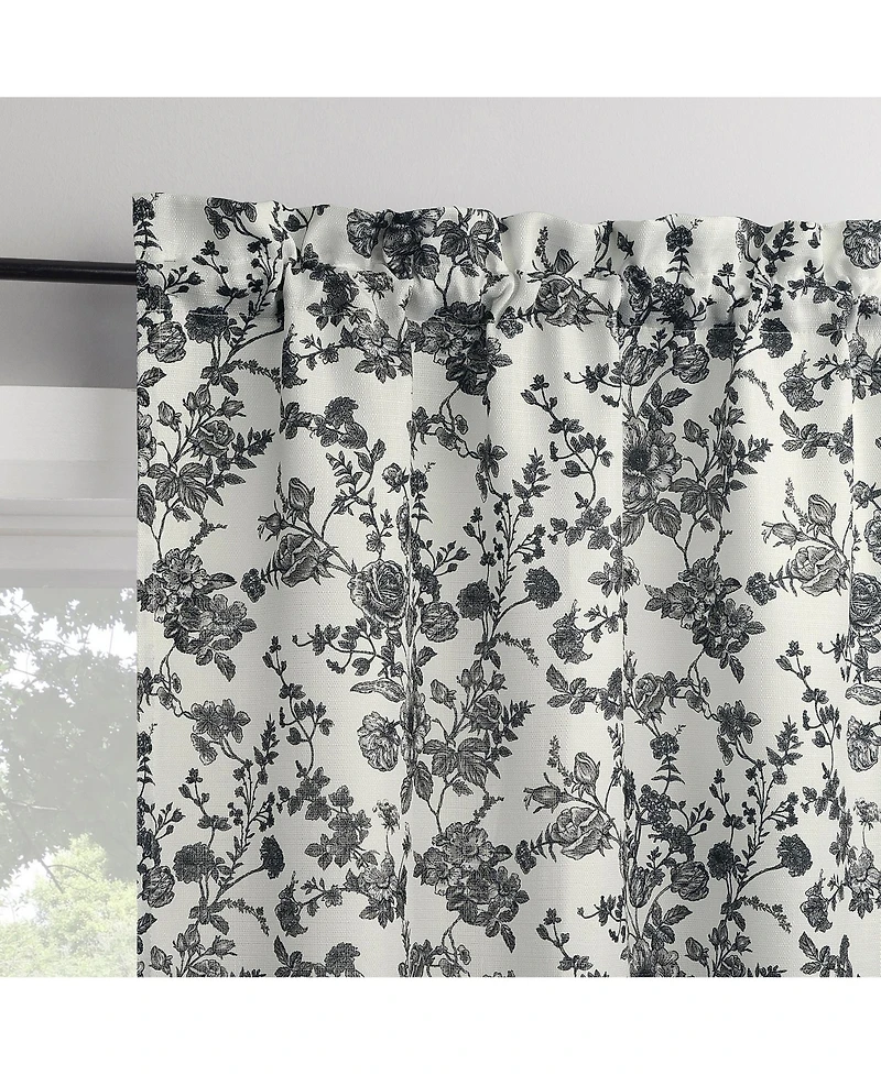 No. 918 Elodie Tonal Botanical Semi-Sheer Rod Pocket Kitchen Curtain Swag Pair