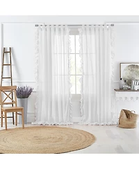 Bella 52" x 95" Sheer Ruffle Curtain Panel
