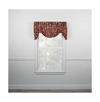 Ellis Curtain Meadow High Quality Room Darkening Solid Natural Color Lined Tie-Up Window Valance - 50 x22", Cardinal