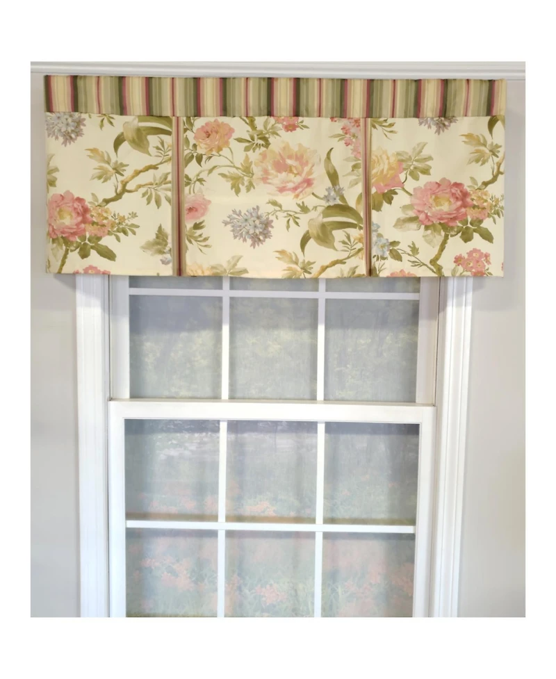 Rlf Home 3" Rod Pocket High Quality Fabric Casa di Fiori Pleated Valance for Windows 50" x 16" Cameo