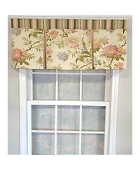 Rlf Home 3" Rod Pocket High Quality Fabric Casa di Fiori Pleated Valance for Windows 50" x 16" Cameo