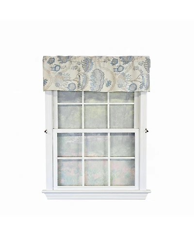 Rlf Home 100% Cotton High Quality Serene Tailored Window Valance with 1.5" Rod Pocket 50" W X 12" L Blue