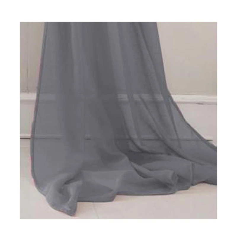 Olivia Gray Celine Decorative Sheer Curtain Scarf - 55" x 216" - Charcoal