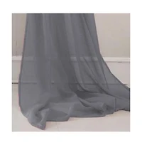 Olivia Gray Celine Decorative Sheer Curtain Scarf - 55" x 216" - Charcoal