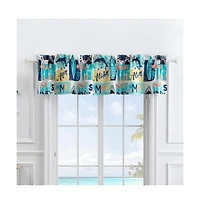 Greenland Home Fashion Wave Rider Rod Pocket Darcy Window Curtain Valance - Blue 84x16"