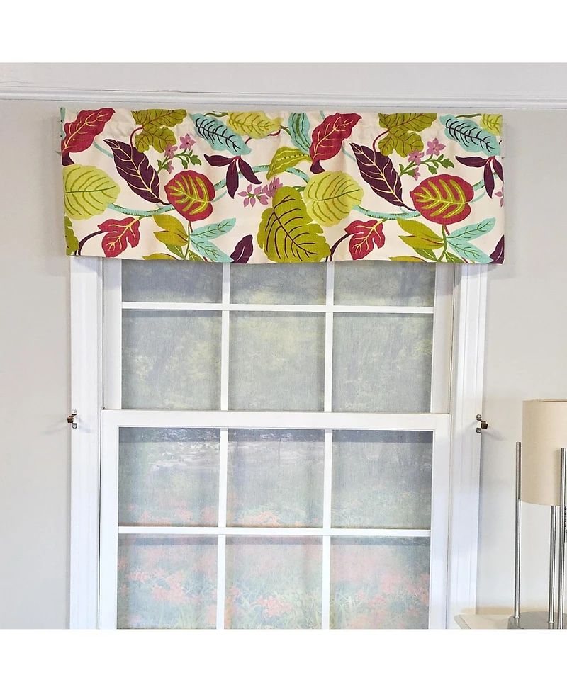 Rlf Home 100% Cotton High Quality Antonia Tailored Window Valance with 1.5" Rod Pocket 50" W X 12" L Spring