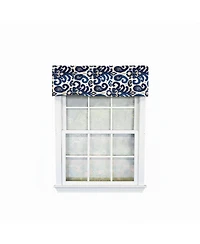 Rlf Home 100% Cotton High Quality Tracy Tailored Window Valance with 1.5" Rod Pocket 50" W X 12" L Navy