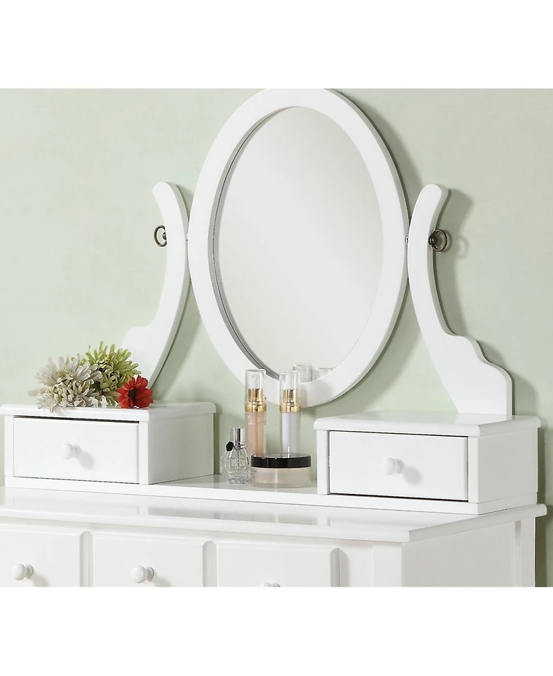 Streamdale Ashley Wood Make-Up Vanity Table and Stool Set, White