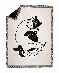 Uncommon Goods Snuggle Cat Cotton Throw Blanket, 60" x 46"