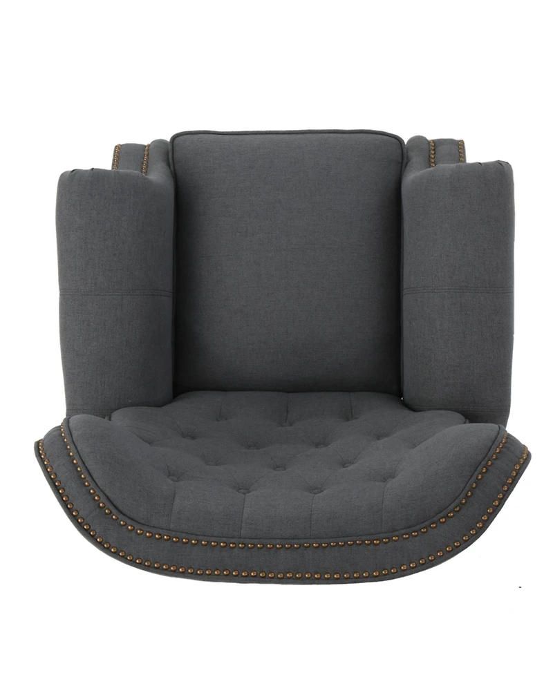 Streamdale Charcoal Push Back Recliner with Rolled Arms