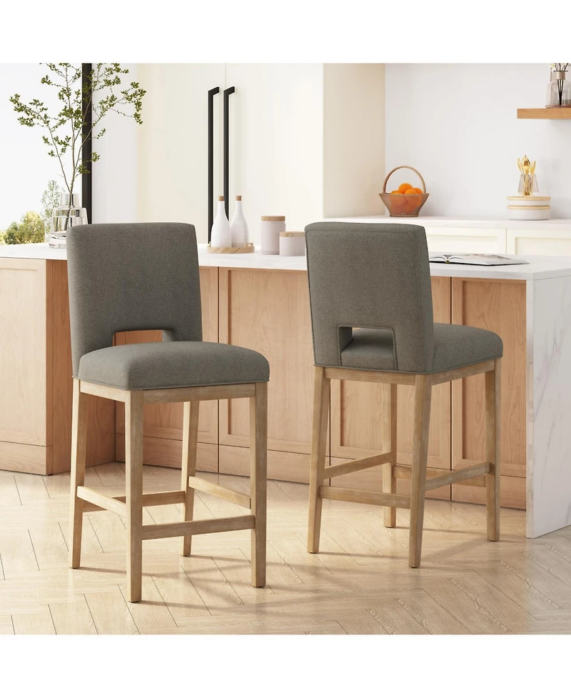 Streamdale Furniture Streamdale Modern Upholstered Bar Stools with Wooden Legs