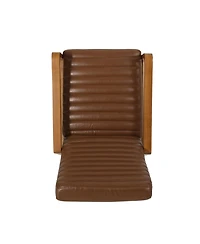 Streamdale Furniture Streamdale Faux Leather Wood Hand Manual Club Recliner