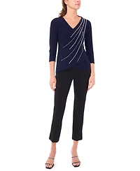 Msk Petite V-Neck Tulip Hem Top