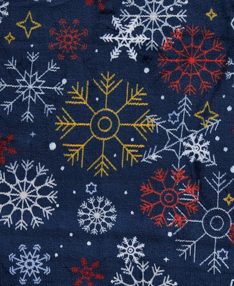 Linery & Co. Velvet Plush Fleece Reversible Sherpa Christmas Throw