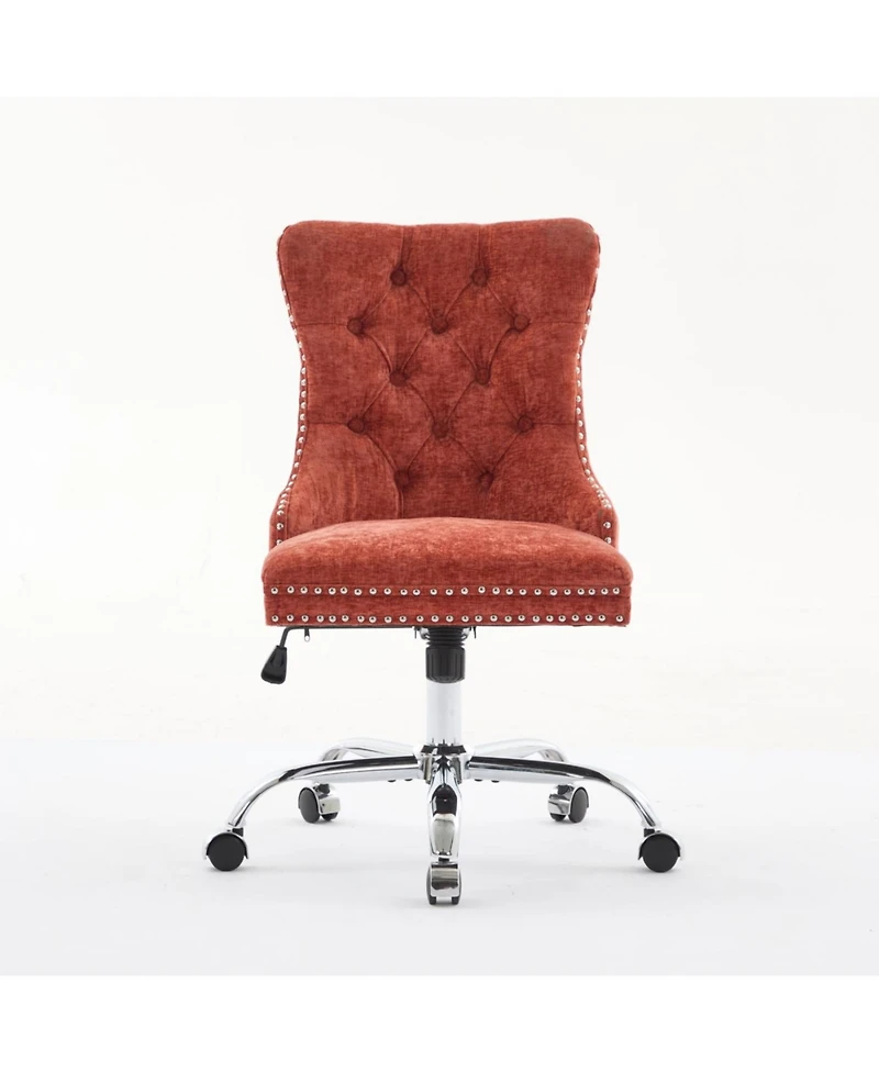 Streamdale Furniture Modern Chenille Tufted Office Chair with Chrome Base