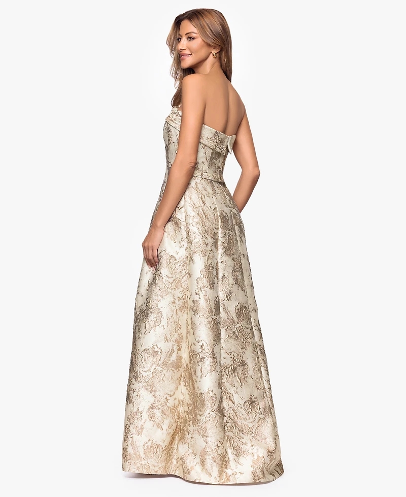 Xscape Women's Brocade Strapless Ball Gown