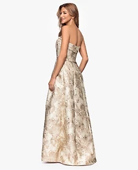 Xscape Women's Brocade Strapless Ball Gown
