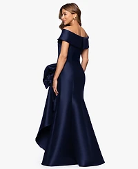 Xscape Women's Mikado Off-The-Shoulder Ruffle Ball Gown