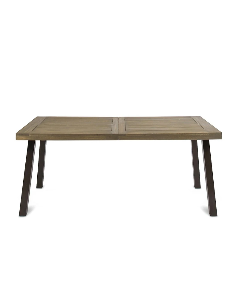 Streamdale Furniture Della Acacia Wood Dining Table, Grey/Rustic Metal