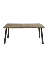 Streamdale Furniture Della Acacia Wood Dining Table, Grey/Rustic Metal