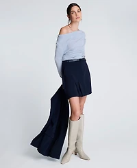 Kenneth Cole Women's Asymmetrical Drape Front Long-Sleeve Sweater