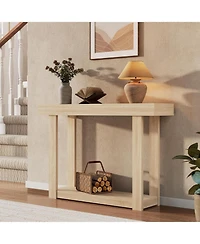 gaomon 46.26" Wood Console Table with Storage, Narrow Sofa Table with Open Shelf, Long Behind Couch Table for Entryway Hallway, Natural