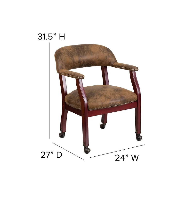 Emma+Oliver Conference Chair with Accent Nail Trim and Casters