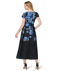 Adrianna Papell Women's Jacquard Tie-Front Ball Gown