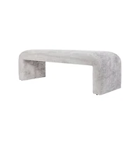 Jofran Sophia Modern Luxury Curved Upholstered Waterfall Jacquard Bench