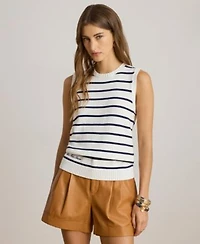 Lauren Ralph Lauren Womens Sleeveless Striped Sweater