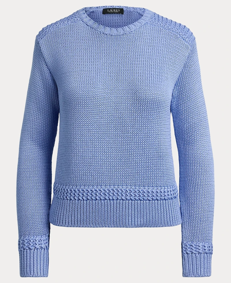 Lauren Ralph Women's Crewneck Stitch Detailing Sweater
