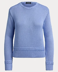 Lauren Ralph Women's Crewneck Stitch Detailing Sweater