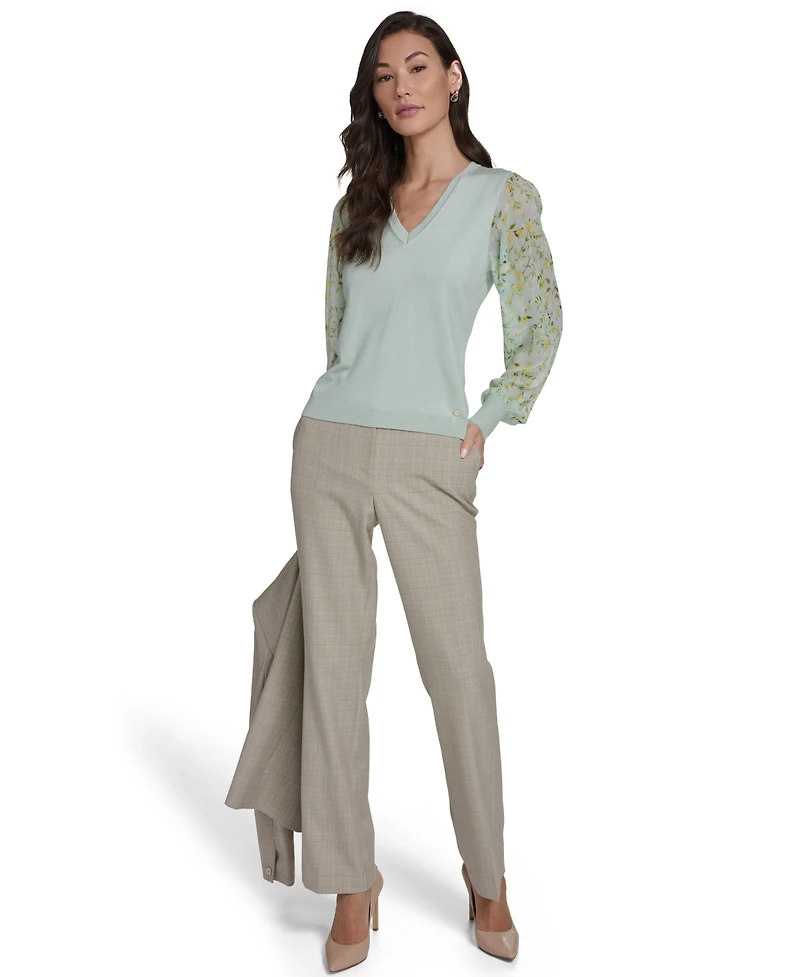 Tommy Hilfiger Women's Mixed Media V-Neck Sweater