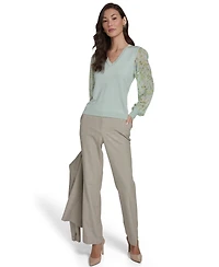 Tommy Hilfiger Women's Mixed Media V-Neck Sweater