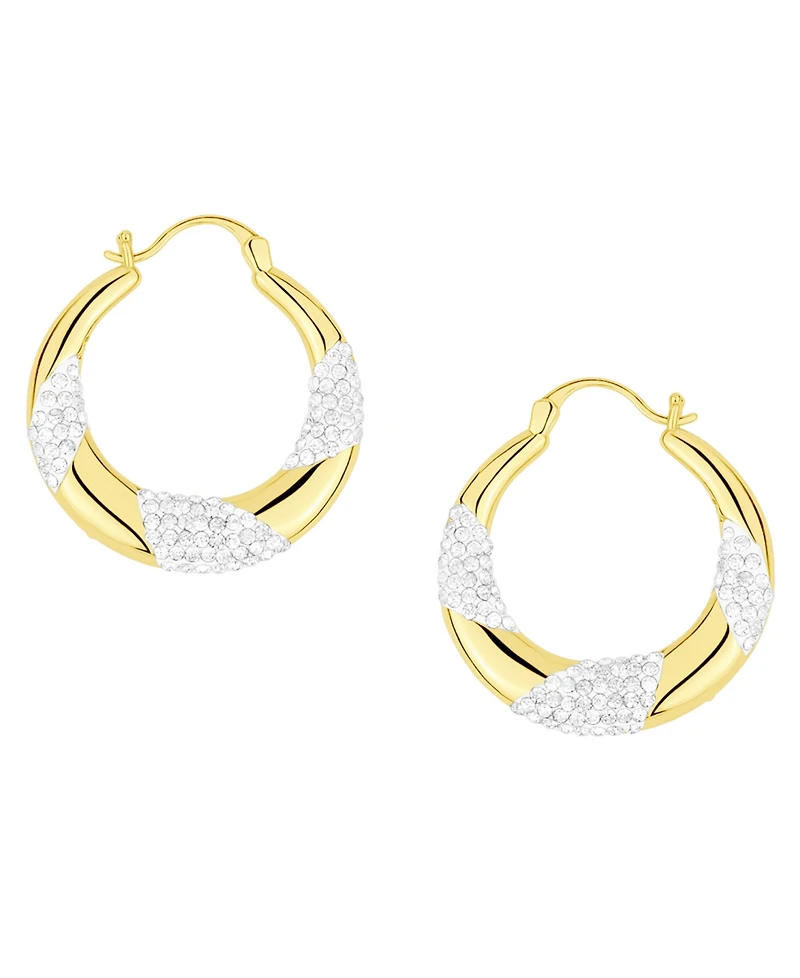 And Now This Crystal 18k Gold Plated Brass Twist Hoop Earrings, Macy's Exclusive