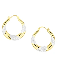 And Now This Crystal 18k Gold Plated Brass Twist Hoop Earrings, Macy's Exclusive