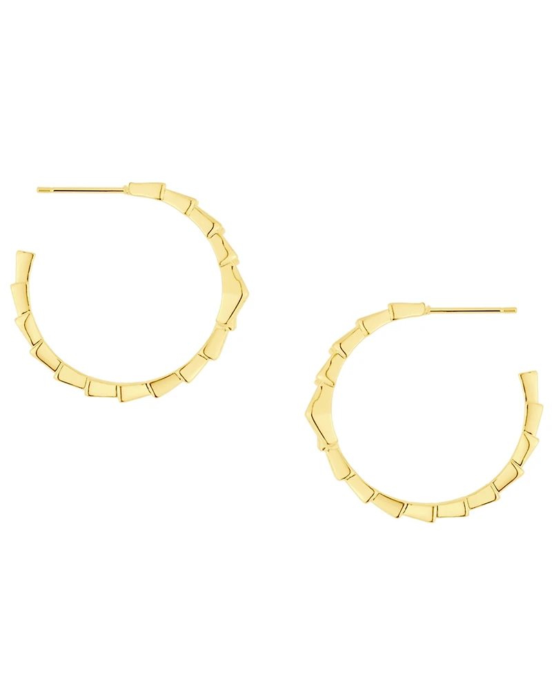 And Now This Cubic Zirconia in 18k Gold Plated Brass Geometric Hoop Earrings, Macy's Exclusive