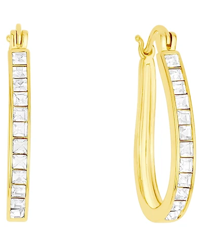 And Now This Crystal Oblong 18k Gold-Plated Brass Hoop Earrings, Macy's Exclusive