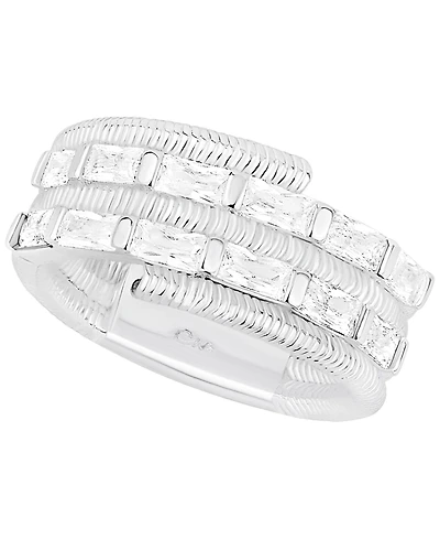 And Now This Cubic Zirconia Silver Plated Coil Ring, Macy's Exclusive