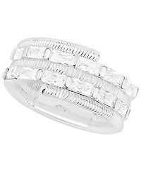 And Now This Cubic Zirconia Silver Plated Coil Ring, Macy's Exclusive