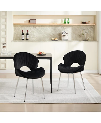 Streamdale Furniture Modern Design Chair, Velvet, Set of 2