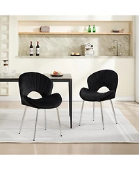 Streamdale Furniture Modern Design Chair, Velvet, Set of 2