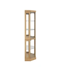 Streamdale Furniture Streamdale Lighted Corner Curio Cabinet - Display Case - Oak