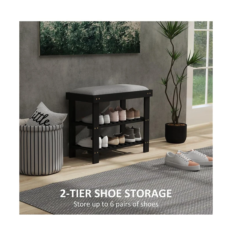 Slickblue Tiered Shoe Storage Rack for Neat Entryways
