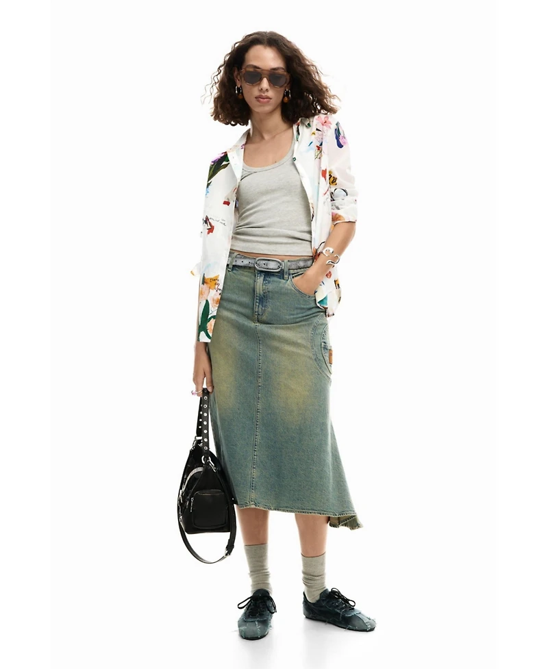 Desigual Women's Collage flower shirt